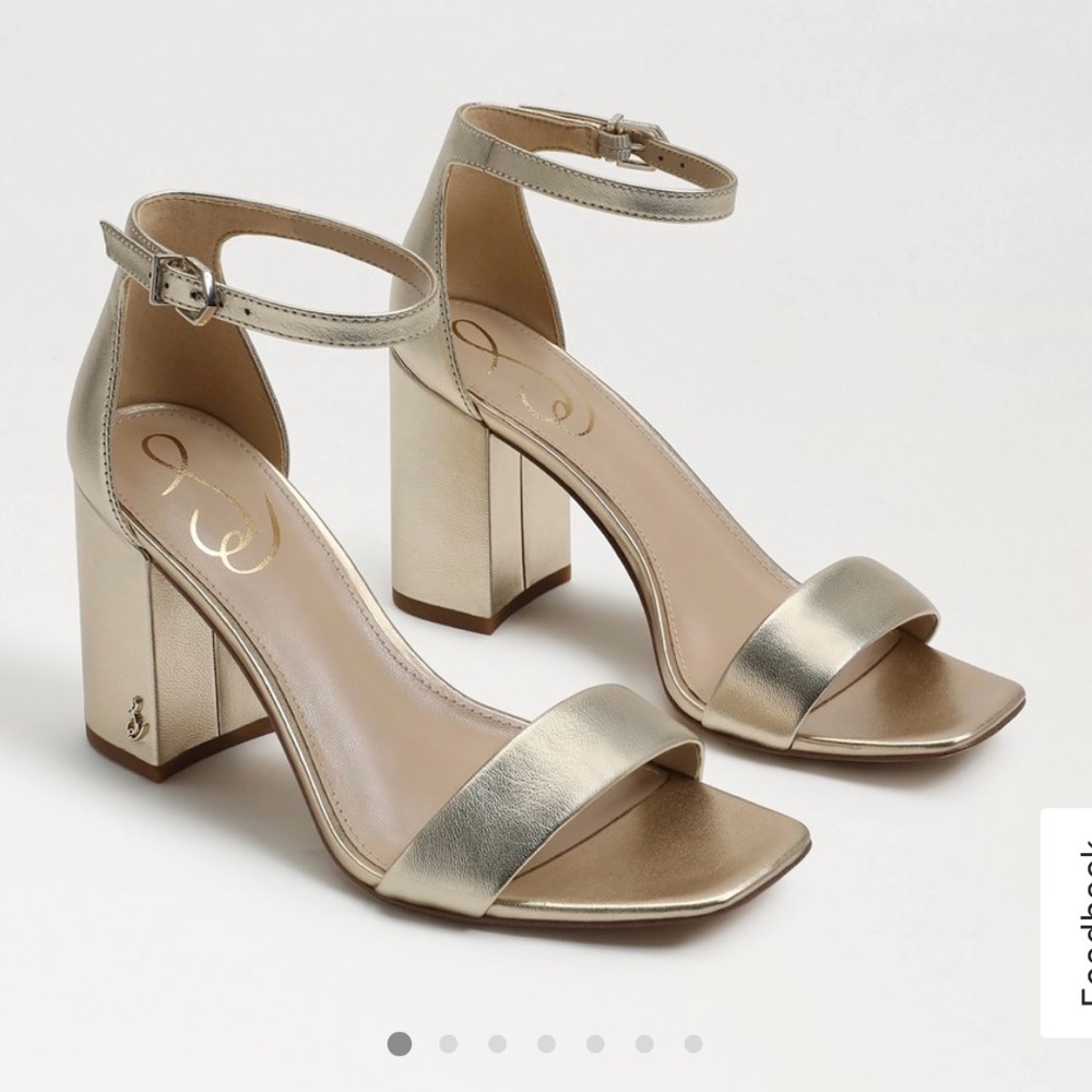 Sam Edelman Gold Block Heel Sandals